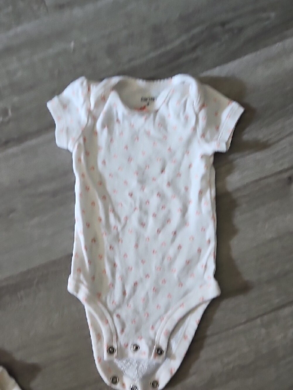Carter's Peach Floral Short-Sleeve Baby Bodysuit 3months - Picture 4 of 6